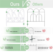 5PCS Decorative Garden Fence Folding Patio Fences Rustproof 59.5x62cm Landscape V767-XJJ516-WT-G2