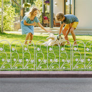 5PCS Decorative Garden Fence Folding Patio Fences Rustproof 59.5x62cm Landscape V767-XJJ516-WT-G2