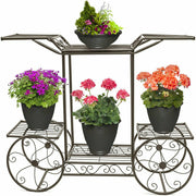 6 Tiers Garden Cart Stand & Flower Pot Plant Holder Display Rack Parisian Style V767-XJJ626-G2
