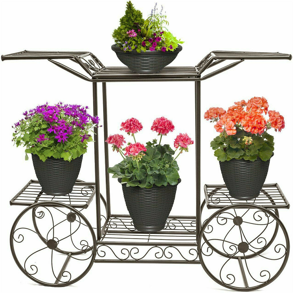 6 Tiers Garden Cart Stand & Flower Pot Plant Holder Display Rack Parisian Style V767-XJJ626-G2