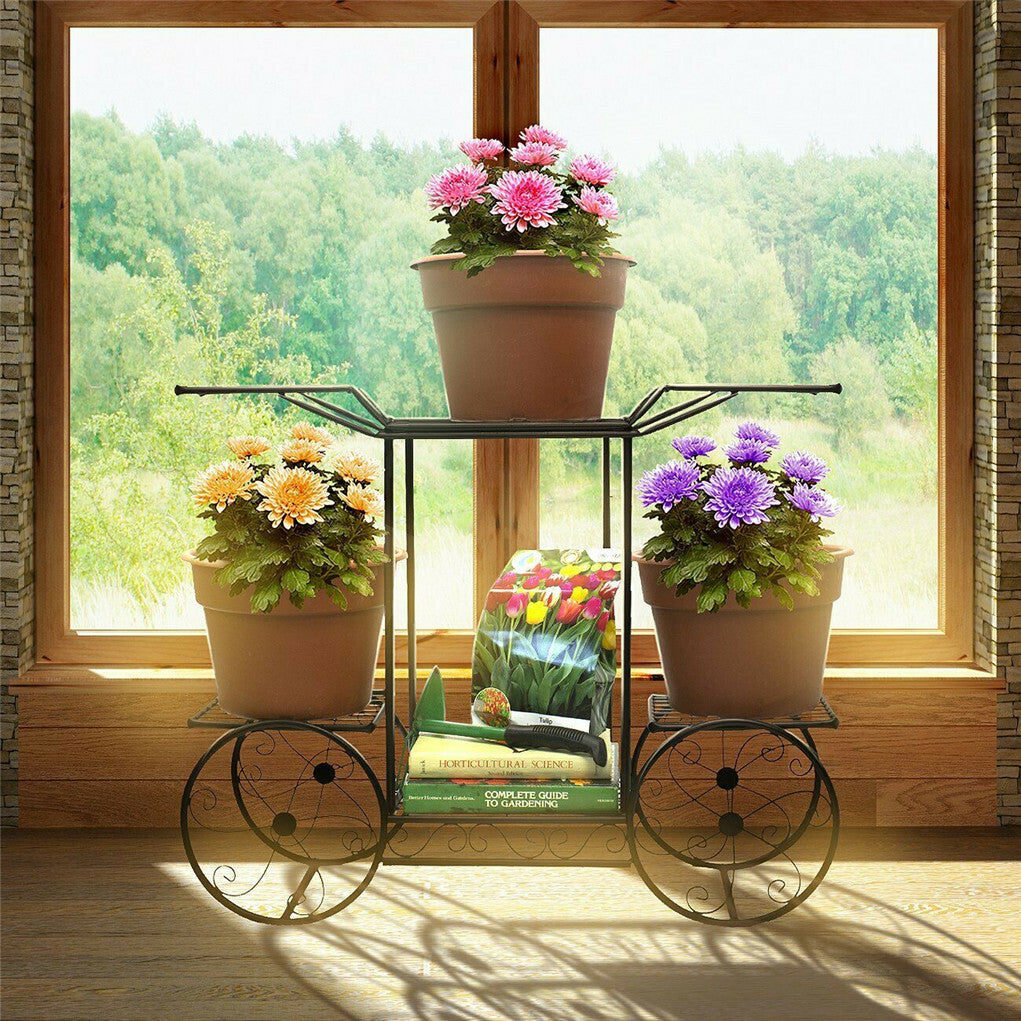6 Tiers Garden Cart Stand & Flower Pot Plant Holder Display Rack Parisian Style V767-XJJ626-G2