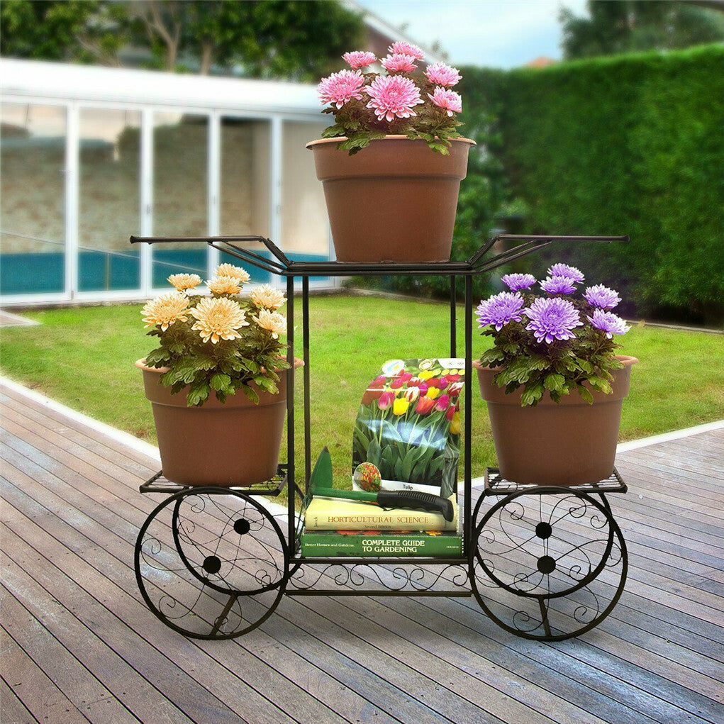 6 Tiers Garden Cart Stand & Flower Pot Plant Holder Display Rack Parisian Style V767-XJJ626-G2