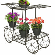 6 Tiers Garden Cart Stand & Flower Pot Plant Holder Display Rack Parisian Style V767-XJJ626-G2