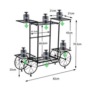 6 Tiers Garden Cart Stand & Flower Pot Plant Holder Display Rack Parisian Style V767-XJJ626-G2