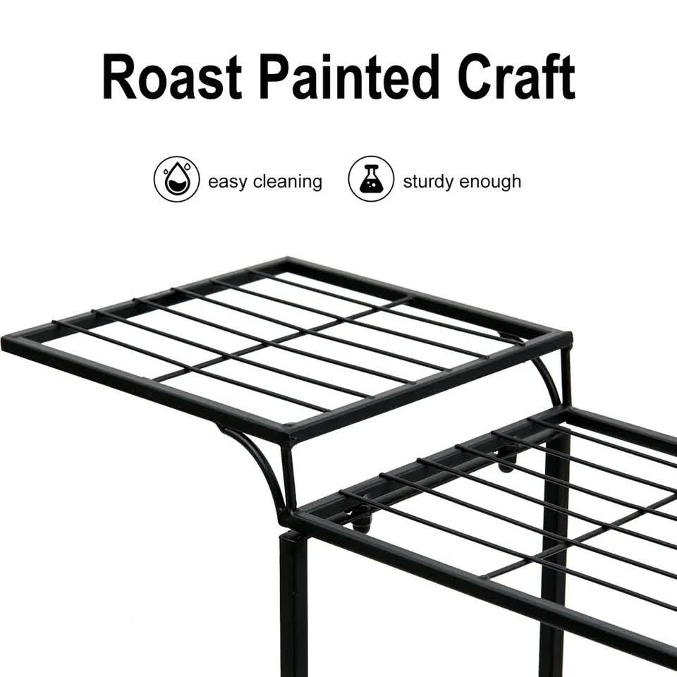 6 Tiers Garden Cart Stand & Flower Pot Plant Holder Display Rack Parisian Style V767-XJJ626-G2
