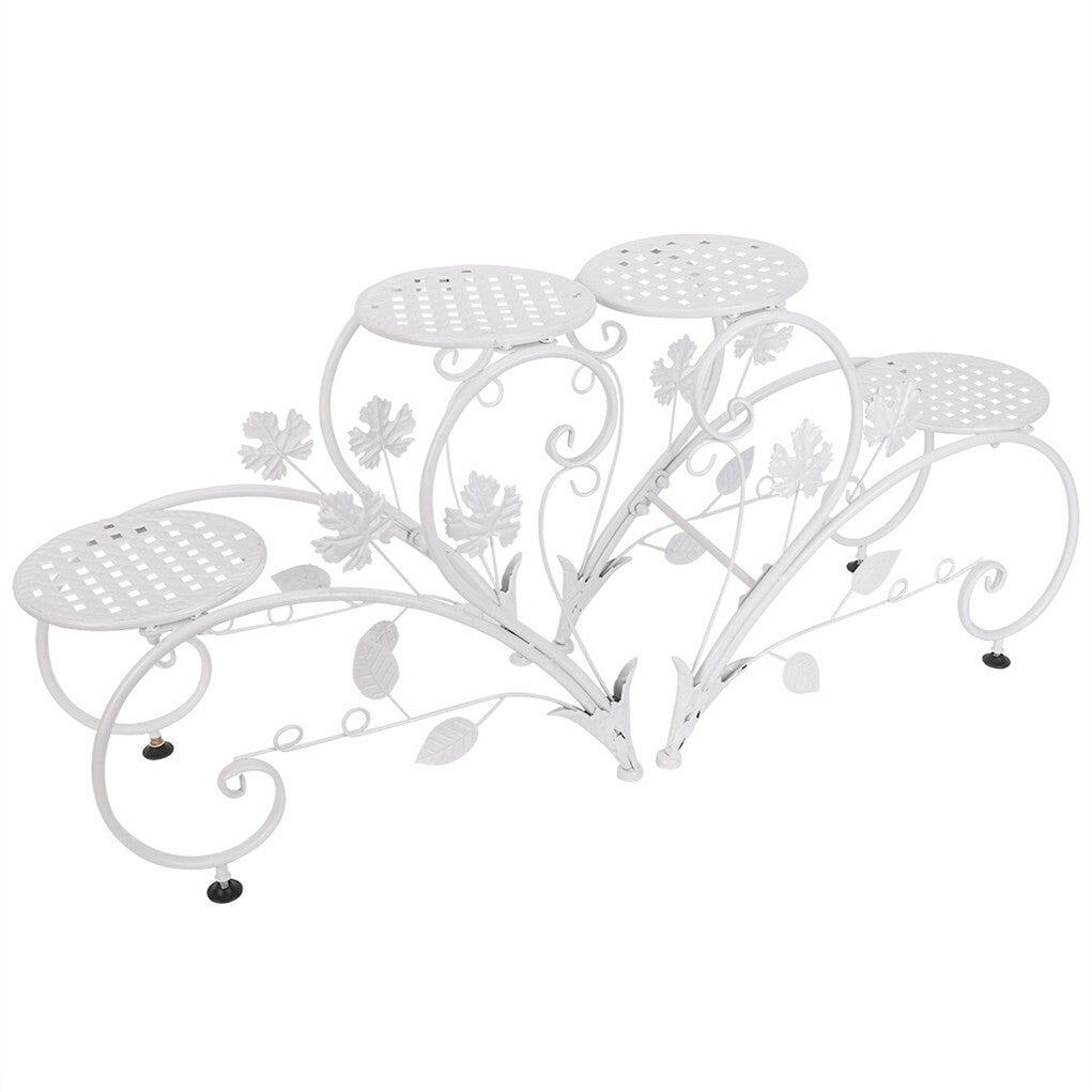 Outdoor Indoor Metal Flower Pots Planter Plant Stands Garden Shelf Racks V767-XJJ686-WT