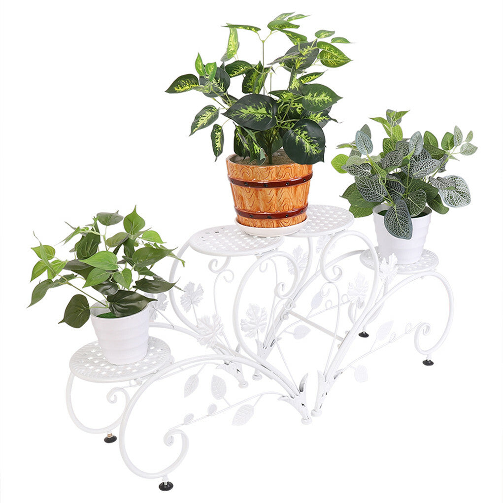 Outdoor Indoor Metal Flower Pots Planter Plant Stands Garden Shelf Racks V767-XJJ686-WT