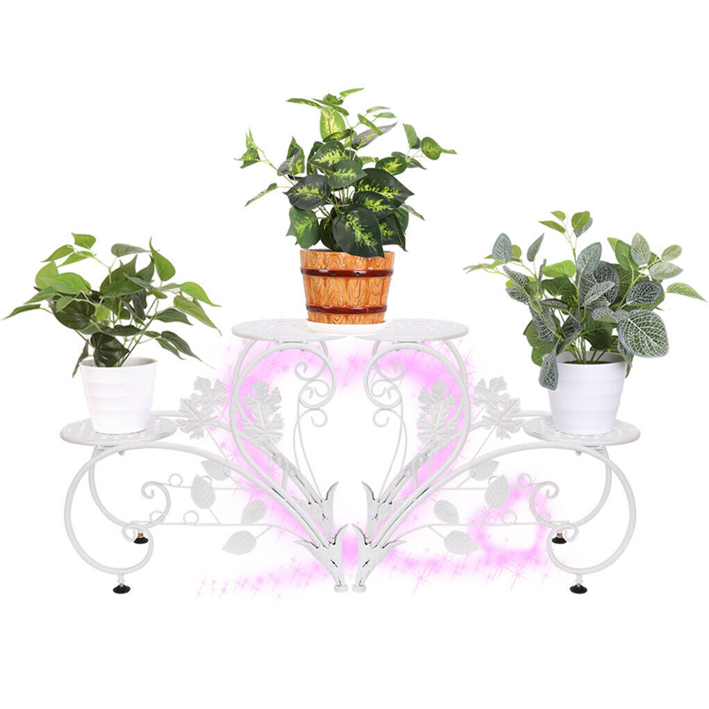 Outdoor Indoor Metal Flower Pots Planter Plant Stands Garden Shelf Racks V767-XJJ686-WT