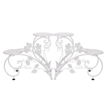 Outdoor Indoor Metal Flower Pots Planter Plant Stands Garden Shelf Racks V767-XJJ686-WT