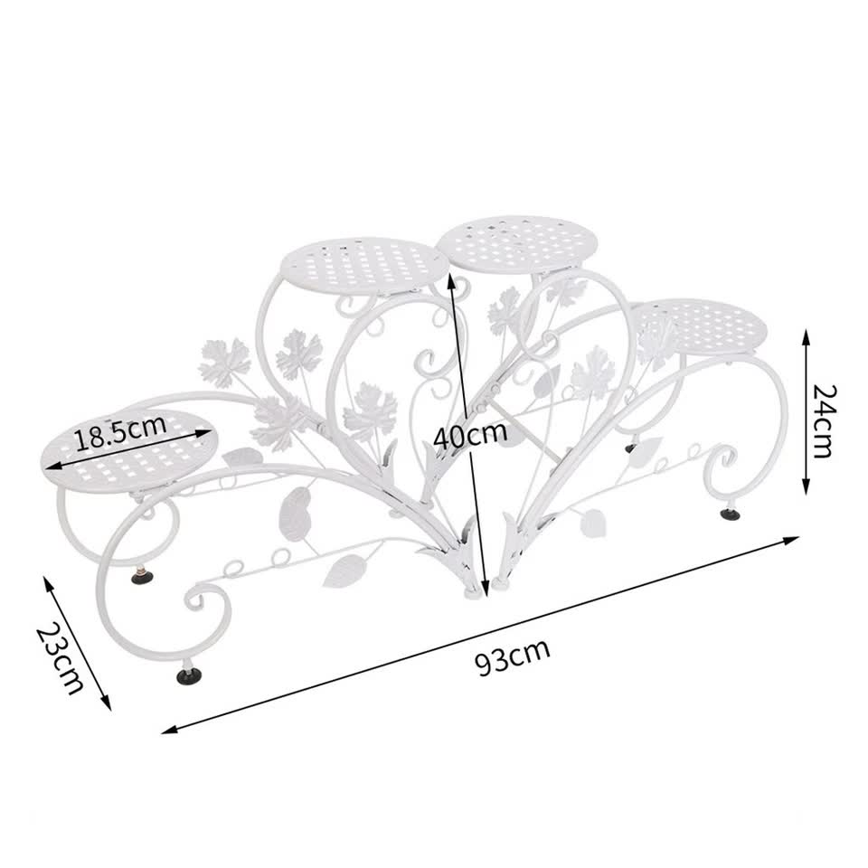 Outdoor Indoor Metal Flower Pots Planter Plant Stands Garden Shelf Racks V767-XJJ686-WT