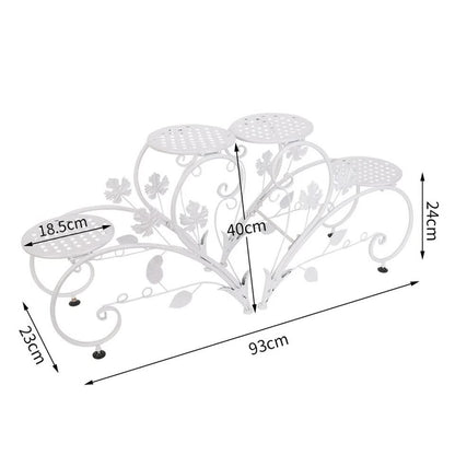 Outdoor Indoor Metal Flower Pots Planter Plant Stands Garden Shelf Racks V767-XJJ686-WT