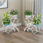 Outdoor Indoor Metal Flower Pots Planter Plant Stands Garden Shelf Racks V767-XJJ686-WT