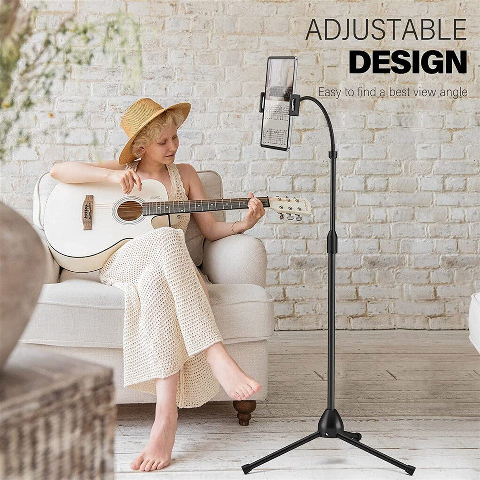 Universal Tripod Floor Stand Holder Adjustable Gooseneck For iPad iPhone Tablet V767-XJJ691-V1