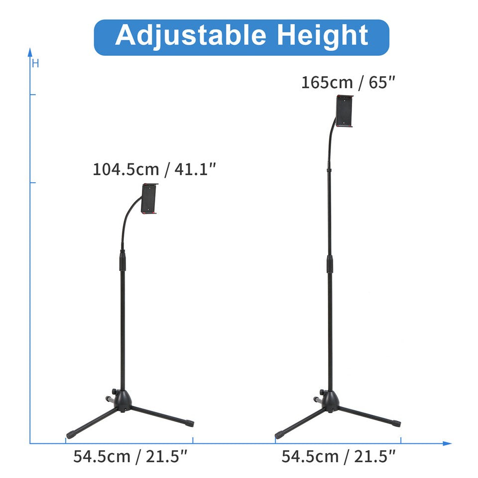 Universal Tripod Floor Stand Holder Adjustable Gooseneck For iPad iPhone Tablet V767-XJJ691-V1