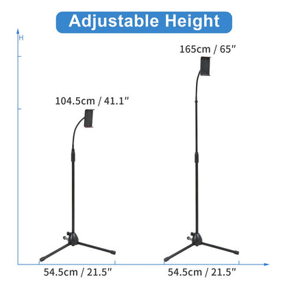 Universal Tripod Floor Stand Holder Adjustable Gooseneck For iPad iPhone Tablet V767-XJJ691-V1