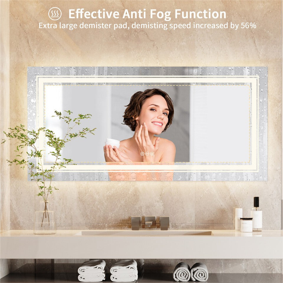 LED Bathroom Mirror with Anti-Fog & Adjustable Lighting V767-XM183-B106-AU
