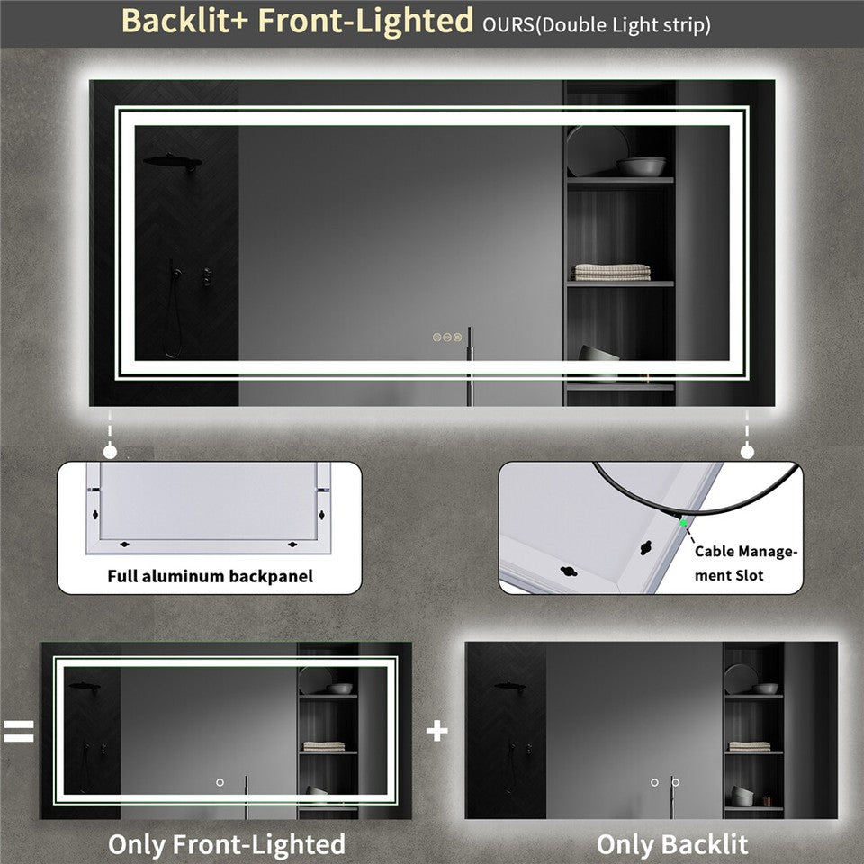 LED Bathroom Mirror with Anti-Fog & Adjustable Lighting V767-XM183-B106-AU