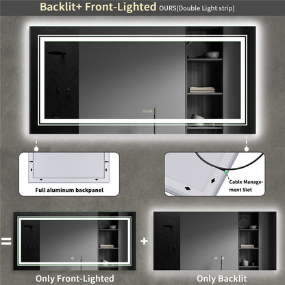 LED Bathroom Mirror with Anti-Fog & Adjustable Lighting V767-XM183-B106-AU
