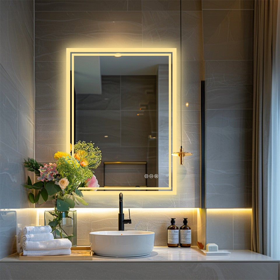 LED Anti-Fog Wall-Mounted Bathroom Mirror V767-XMR-C28-166-AU