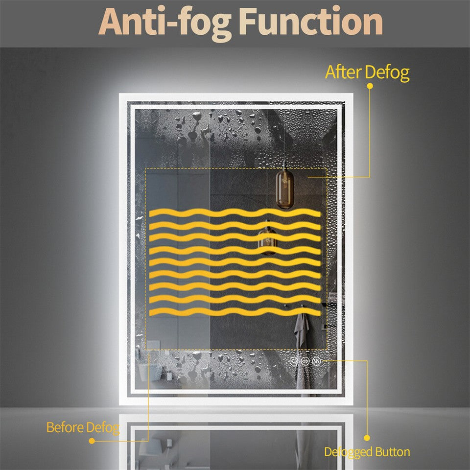 LED Anti-Fog Wall-Mounted Bathroom Mirror V767-XMR-C28-166-AU