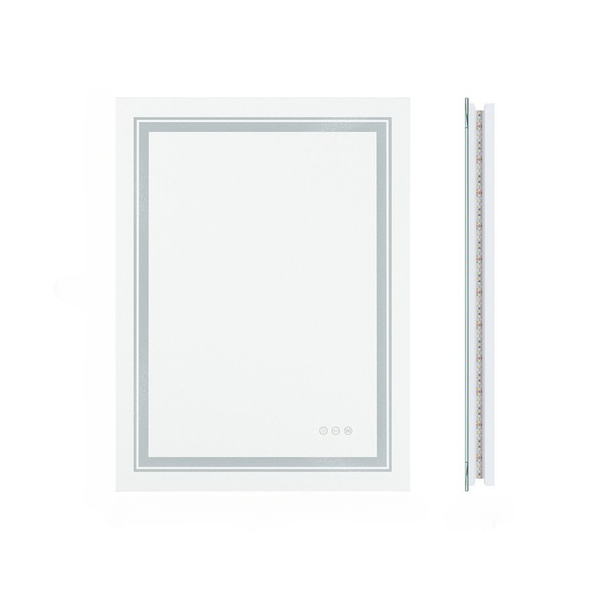 Modern Luxury: LED Mirror with Defogger 600*800mm Double LED V767-XMR-C28-168-AU