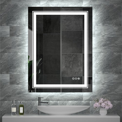 Modern Luxury: LED Mirror with Defogger 600*800mm Double LED V767-XMR-C28-168-AU