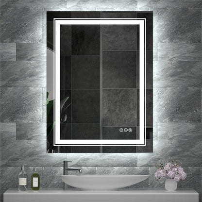 Modern Luxury: LED Mirror with Defogger 600*800mm Double LED V767-XMR-C28-168-AU