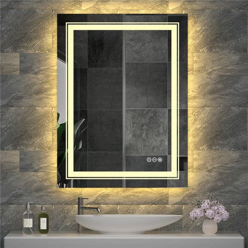 Modern Luxury: LED Mirror with Defogger 600*800mm Double LED V767-XMR-C28-168-AU