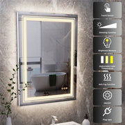 Modern Luxury: LED Mirror with Defogger 600*800mm Double LED V767-XMR-C28-168-AU