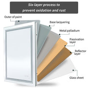 Modern Luxury: LED Mirror with Defogger 600*800mm Double LED V767-XMR-C28-168-AU