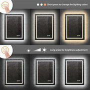 Modern Luxury: LED Mirror with Defogger 600*800mm Double LED V767-XMR-C28-168-AU