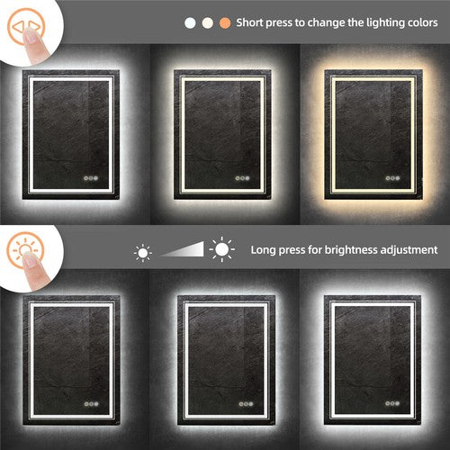 Modern Luxury: LED Mirror with Defogger 600*800mm Double LED V767-XMR-C28-168-AU