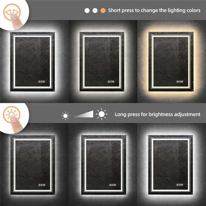 Modern Luxury: LED Mirror with Defogger 600*800mm Double LED V767-XMR-C28-168-AU