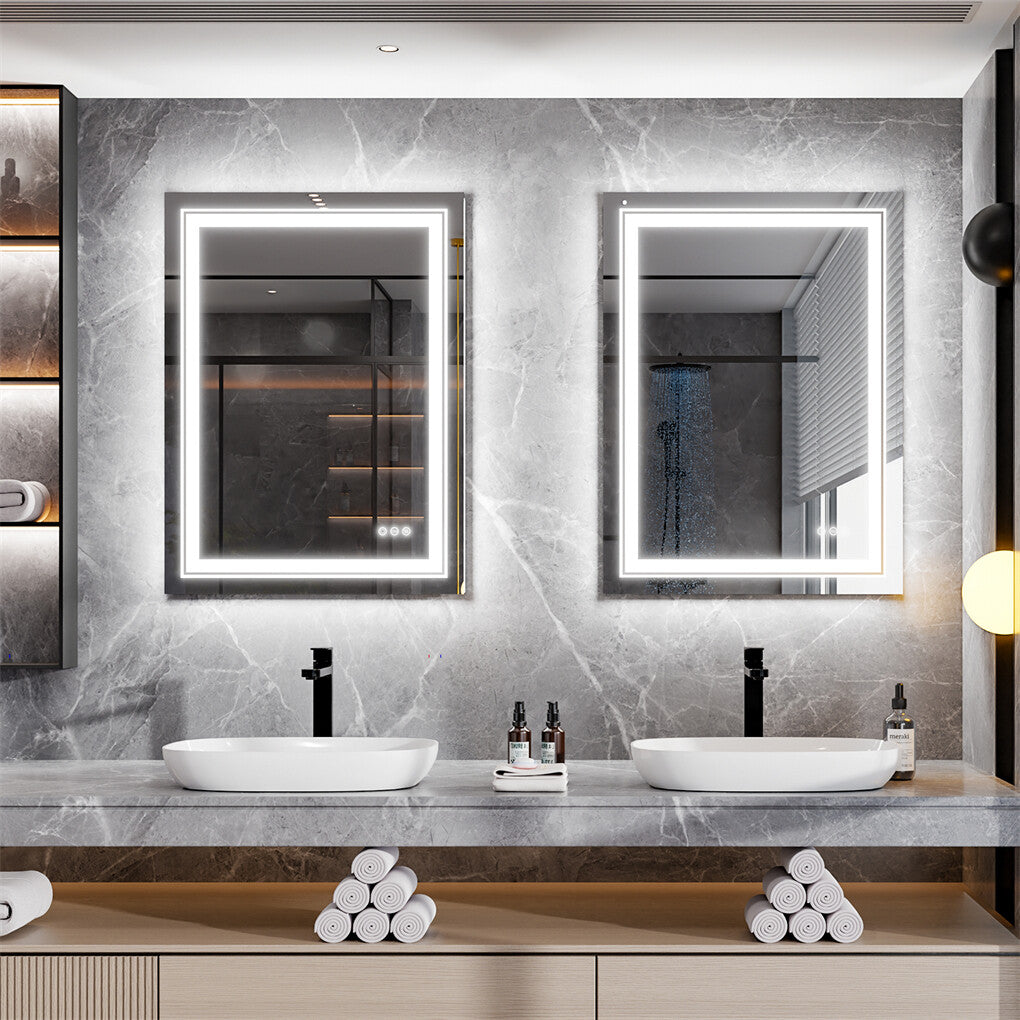 900*700MM Dimmable LED Bathroom Mirror Antifog Wall Mounted Vanity Makeup Mirror V767-XMR-C28-188-AU
