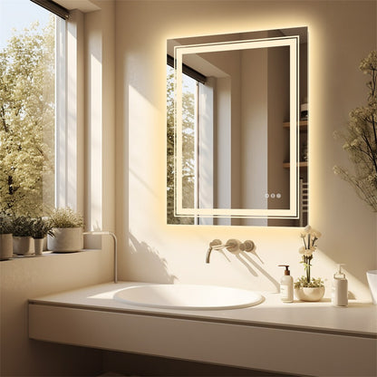 900*700MM Dimmable LED Bathroom Mirror Antifog Wall Mounted Vanity Makeup Mirror V767-XMR-C28-188-AU