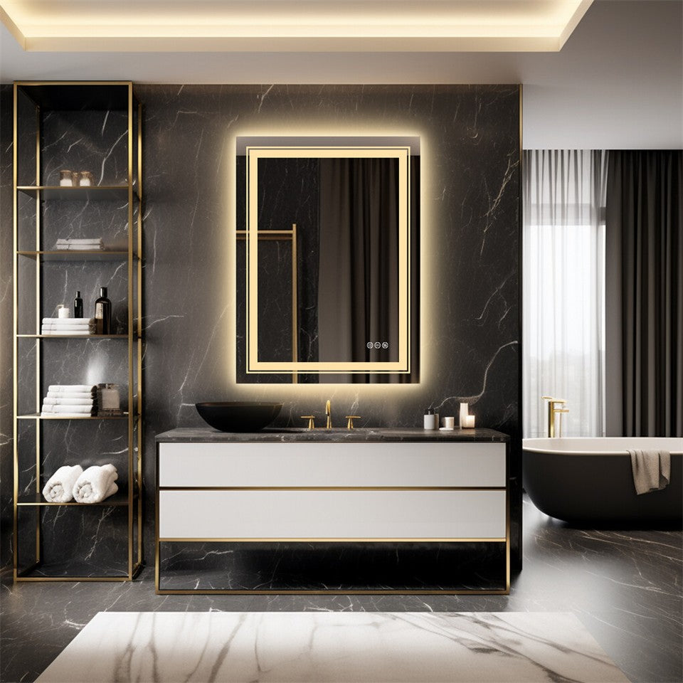 900*700MM Dimmable LED Bathroom Mirror Antifog Wall Mounted Vanity Makeup Mirror V767-XMR-C28-188-AU