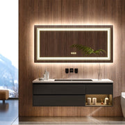 LED Bathroom Mirror Double Light Vanity Makeup Mirror Tall Full-Size Body Mirror 1200*600mm Double LED V767-XMR-C28-218-AU-V1