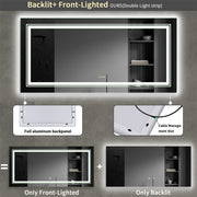 LED Bathroom Mirror Double Light Vanity Makeup Mirror Tall Full-Size Body Mirror 1200*600mm Double LED V767-XMR-C28-218-AU-V1