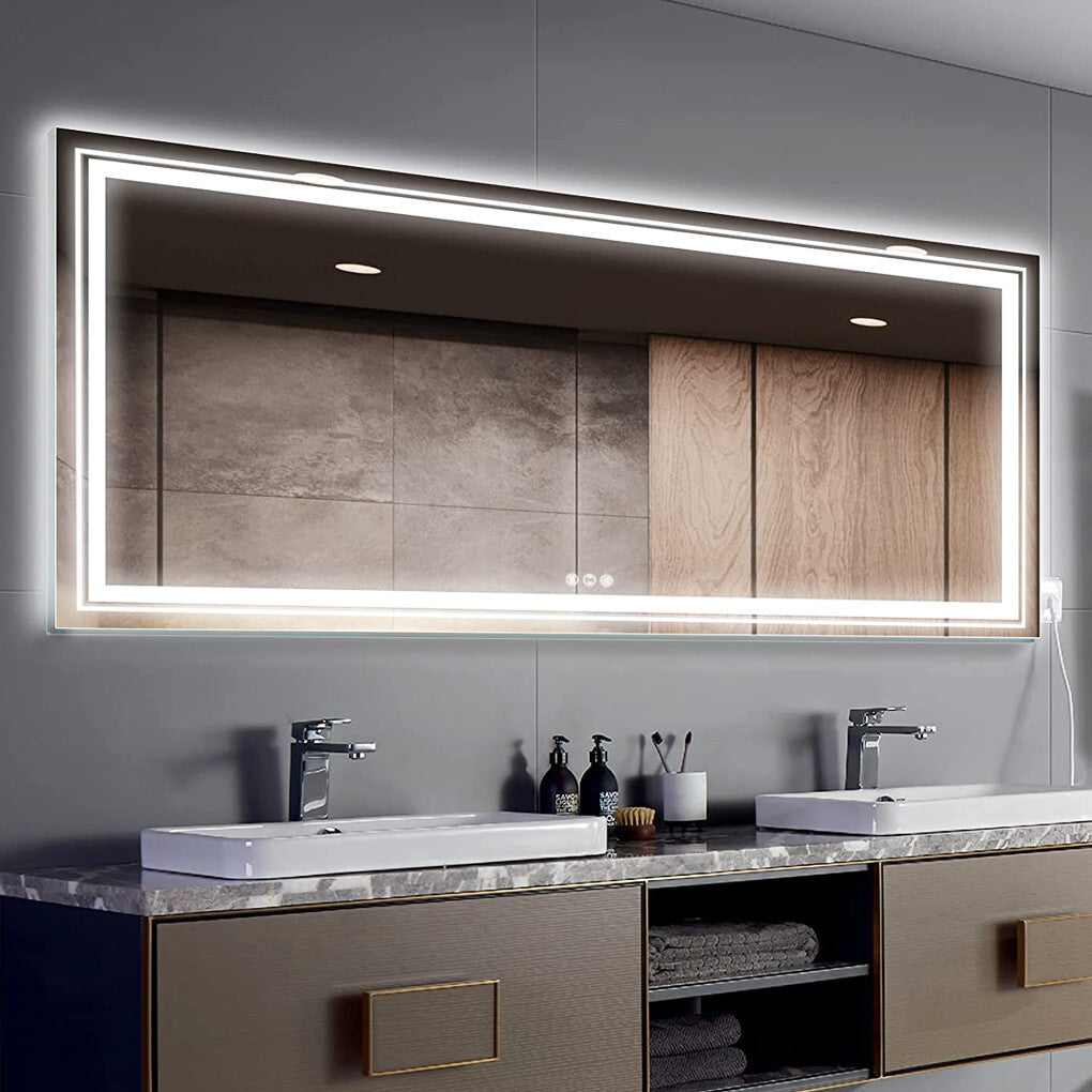 1.83M Oversize Dual Light Bathroom Mirror Super Anti-Fog Makeup Dressing Mirror V767-XMR-C28-268-AU