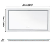 1.83M Oversize Dual Light Bathroom Mirror Super Anti-Fog Makeup Dressing Mirror V767-XMR-C28-268-AU