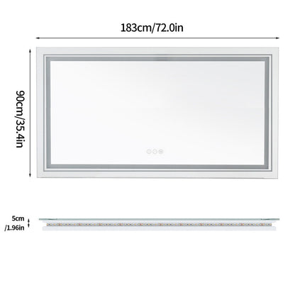 1.83M Oversize Dual Light Bathroom Mirror Super Anti-Fog Makeup Dressing Mirror V767-XMR-C28-268-AU