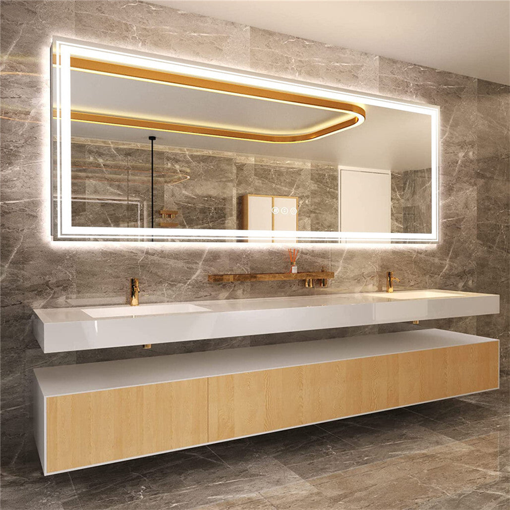 1.83M Oversize Dual Light Bathroom Mirror Super Anti-Fog Makeup Dressing Mirror V767-XMR-C28-268-AU