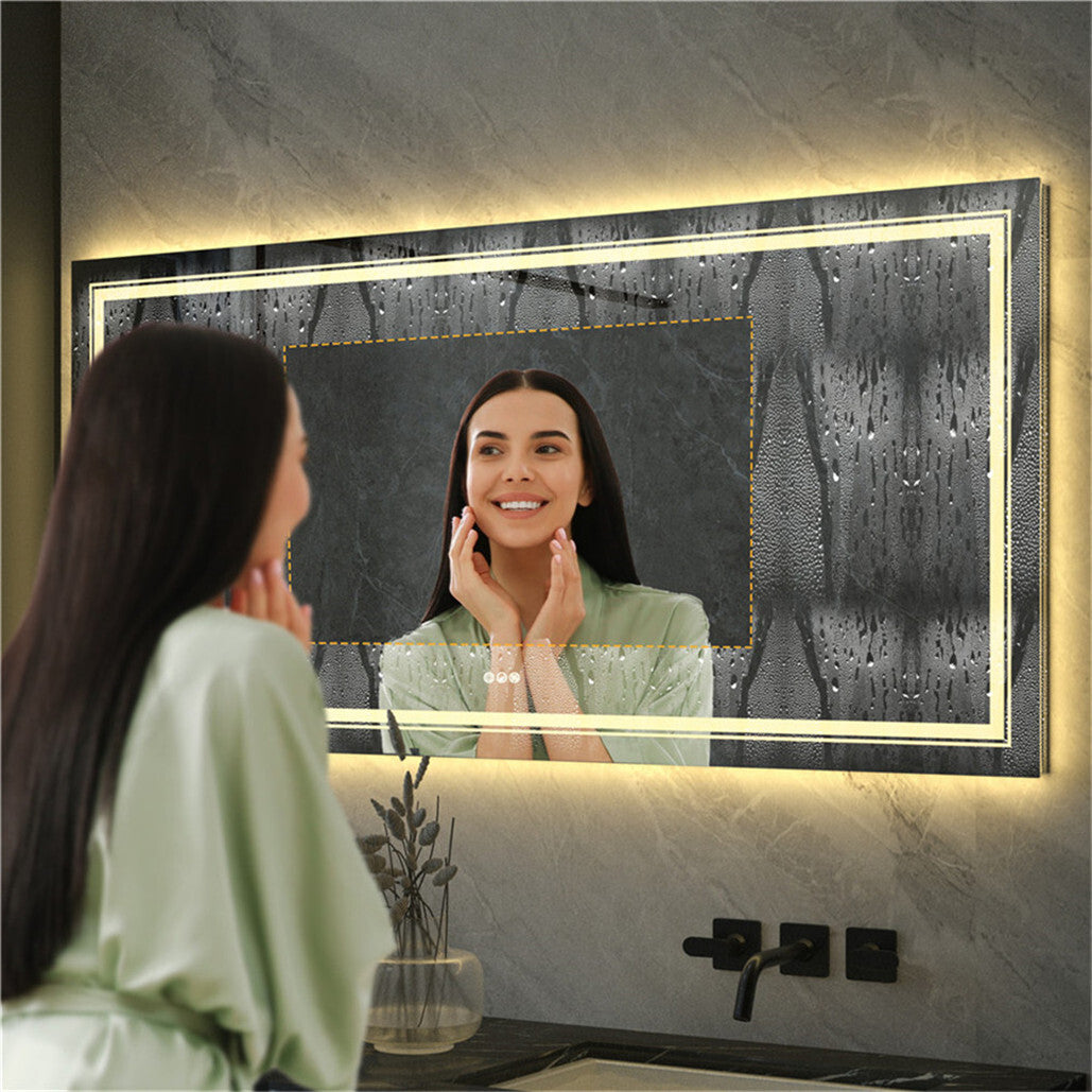 1.83M Oversize Dual Light Bathroom Mirror Super Anti-Fog Makeup Dressing Mirror V767-XMR-C28-268-AU