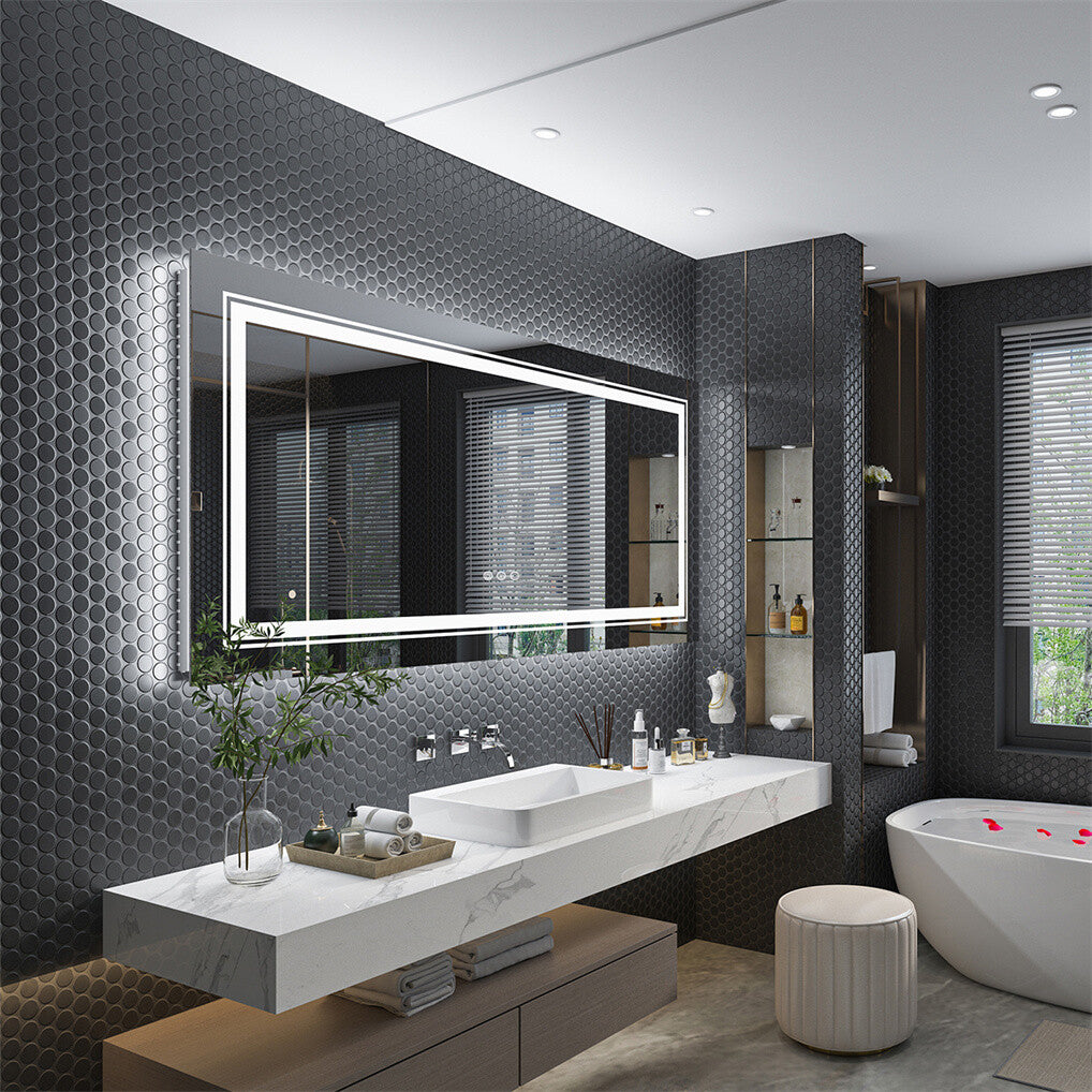 Fin 1200X800Mm Led Front Backlit Bathroom Mirror Fogless Anti-Aging Premium Hd Glass V767-XMR-C28-288-AU