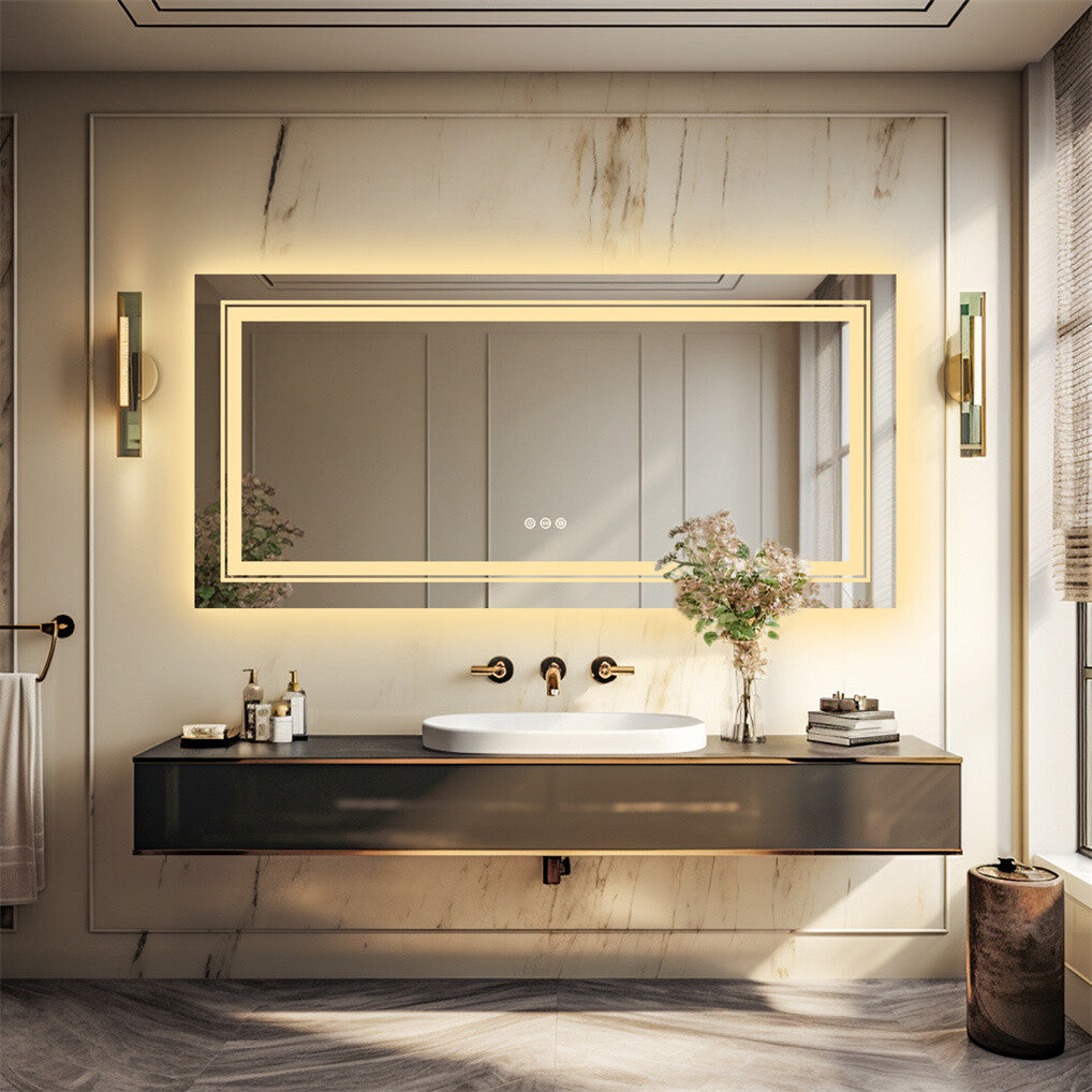 Fin 1200X800Mm Led Front Backlit Bathroom Mirror Fogless Anti-Aging Premium Hd Glass V767-XMR-C28-288-AU