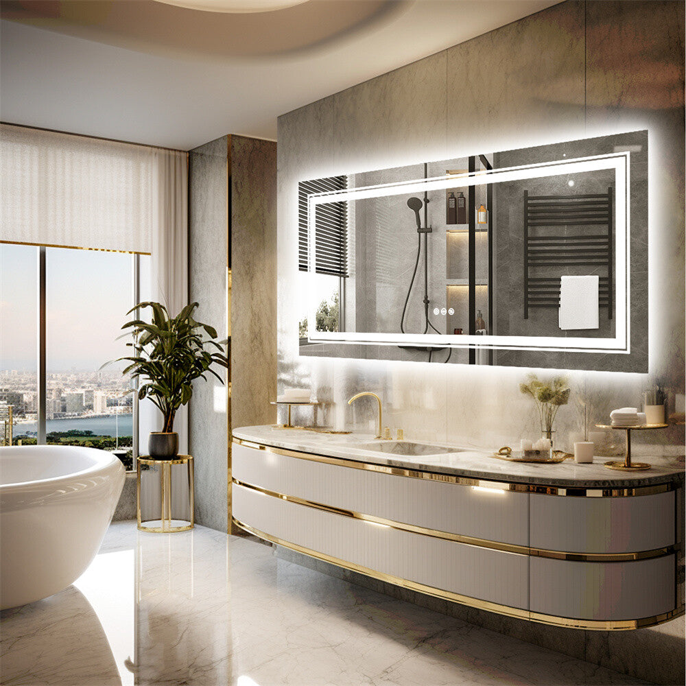 Fin 1200X800Mm Led Front Backlit Bathroom Mirror Fogless Anti-Aging Premium Hd Glass V767-XMR-C28-288-AU