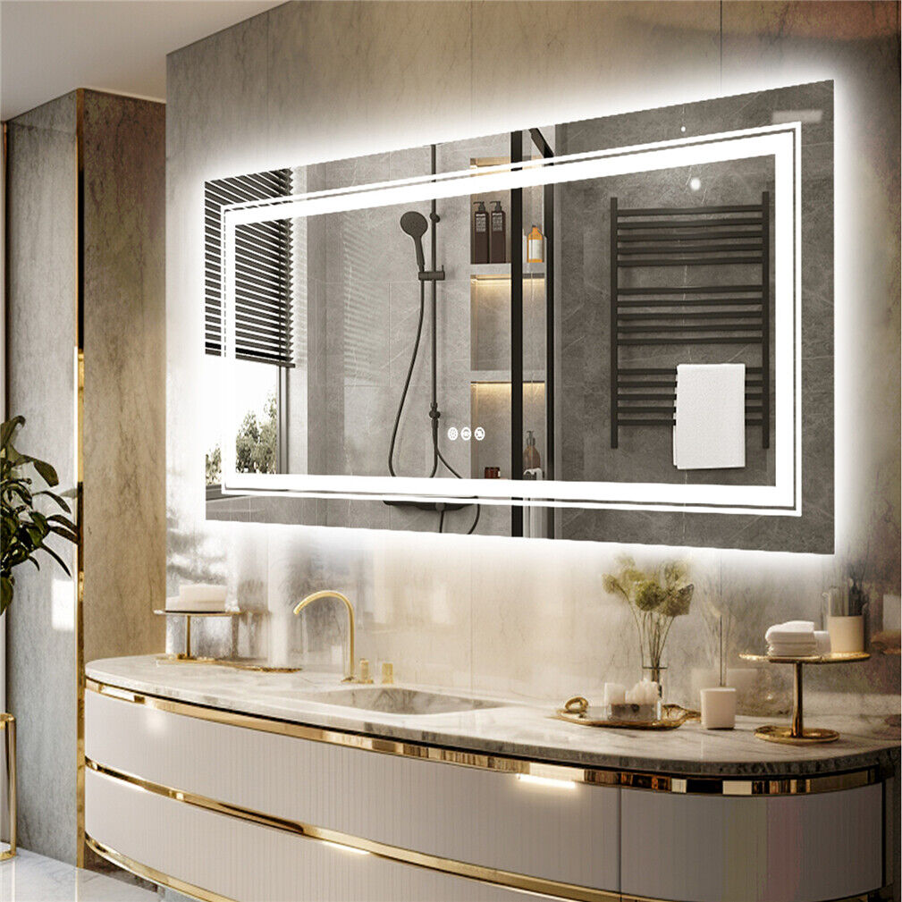 Anti-Fog LED Bathroom Mirror with 2-Way Mount 1000*600mm/Double LED V767-XMR-C28-298-AU