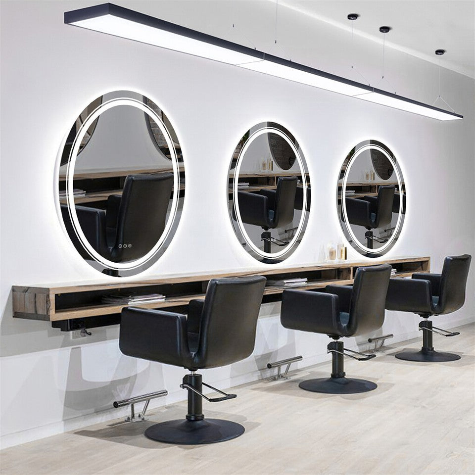 60x80cm Oval Backlit + Front LED Bathroom Mirror Dimmable Shatter-Proof Vanity Mirror V767-XMR-T18-822-AU-V1
