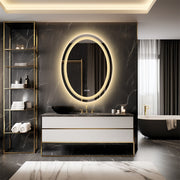 60x80cm Oval Backlit + Front LED Bathroom Mirror Dimmable Shatter-Proof Vanity Mirror V767-XMR-T18-822-AU-V1