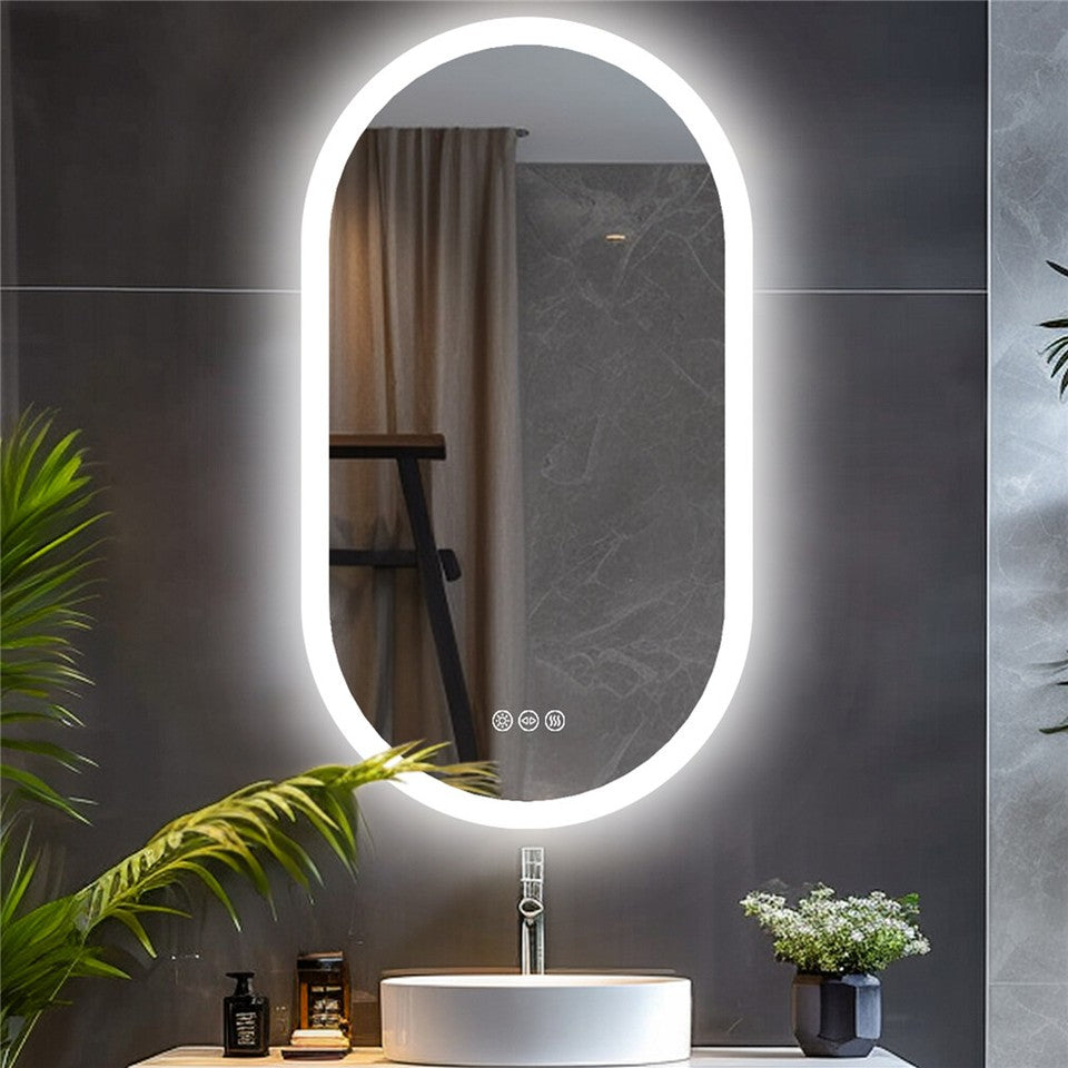 Premium Oval LED Anti-Fog Bathroom Mirror(80x50cm) V767-XMR-T28-710-AU